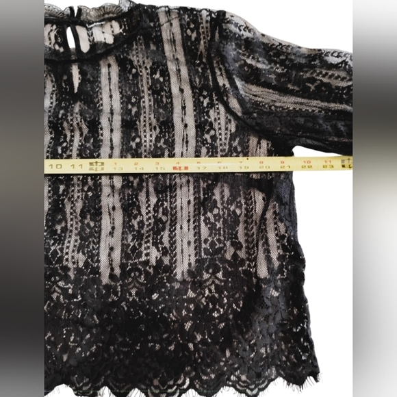 H&M | Woman's Black Lace, Wide Sleeve Witchcore Gothic Style Blouse | Medium - Picture 7 of 11